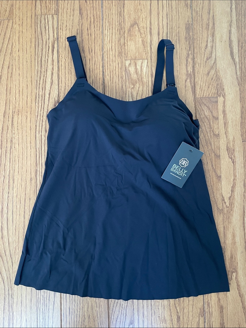 Belly Bandit Black Nursing Tank with Adjustable Straps